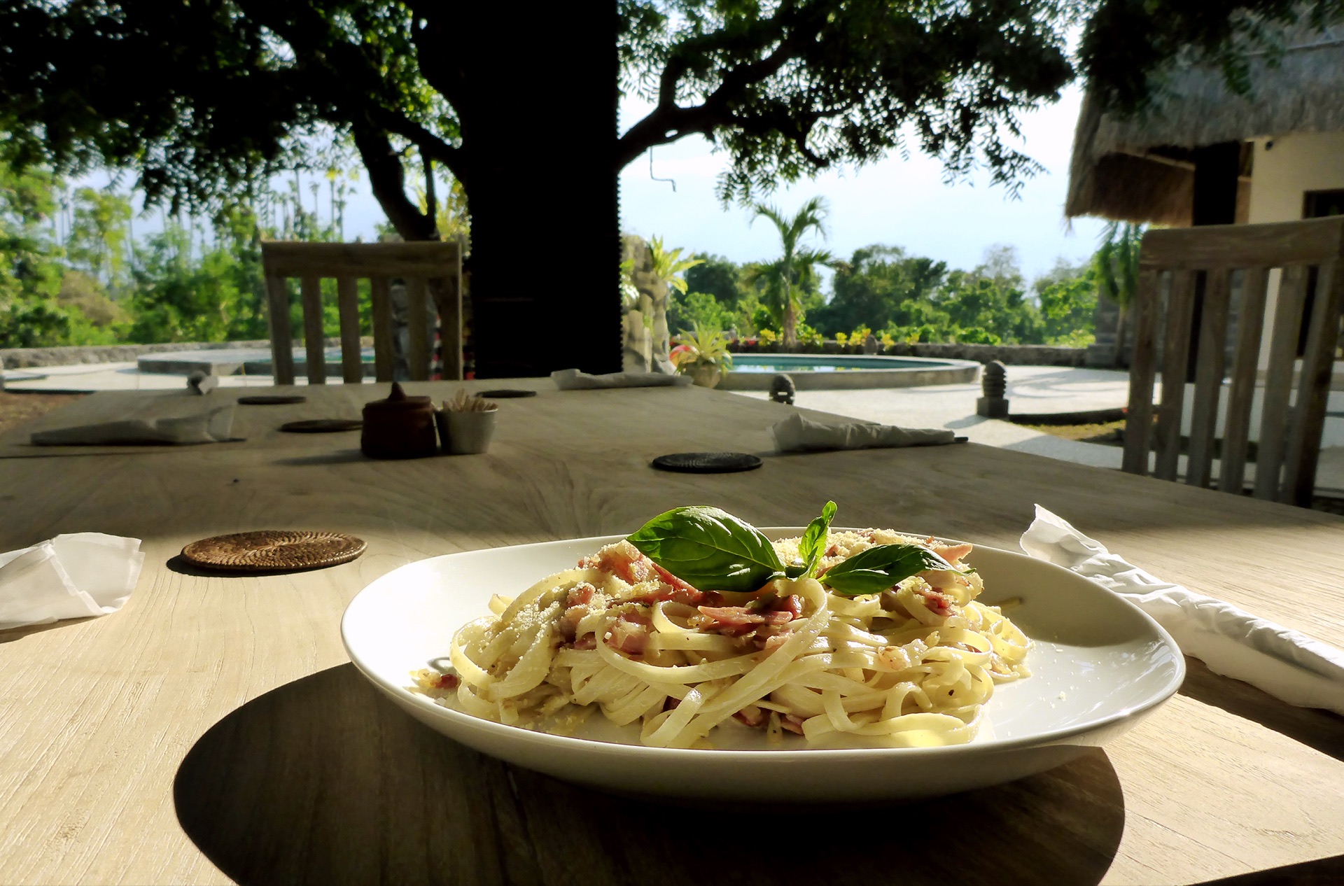 Carbonara served at Bunga Laut Restaurant